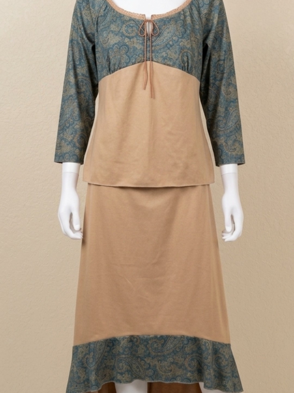 Vintage Y2K CDC Two Piece Skirt Set Maxi Boho Fairygrunge Whimsigoth Sz 16 USA